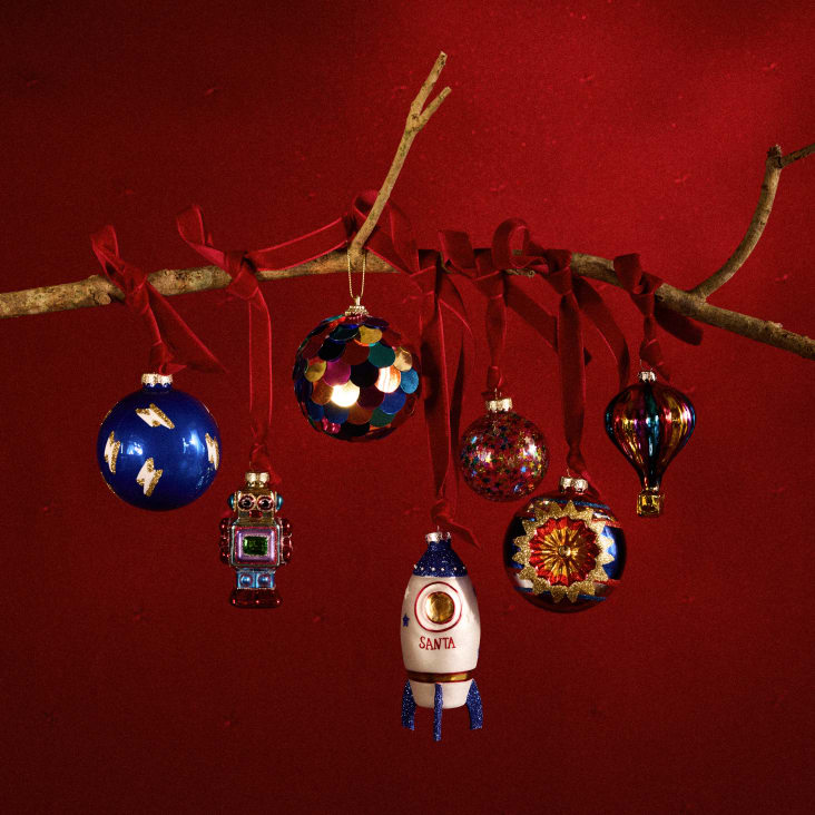 Boule de noël verre 100 mm irise craquelé - feeric lights & christmas