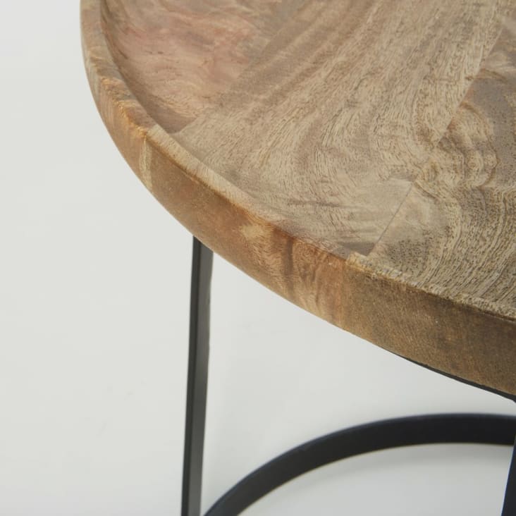 Bout de canapé en bois de manguier et métal noir-TAWA cropped-2