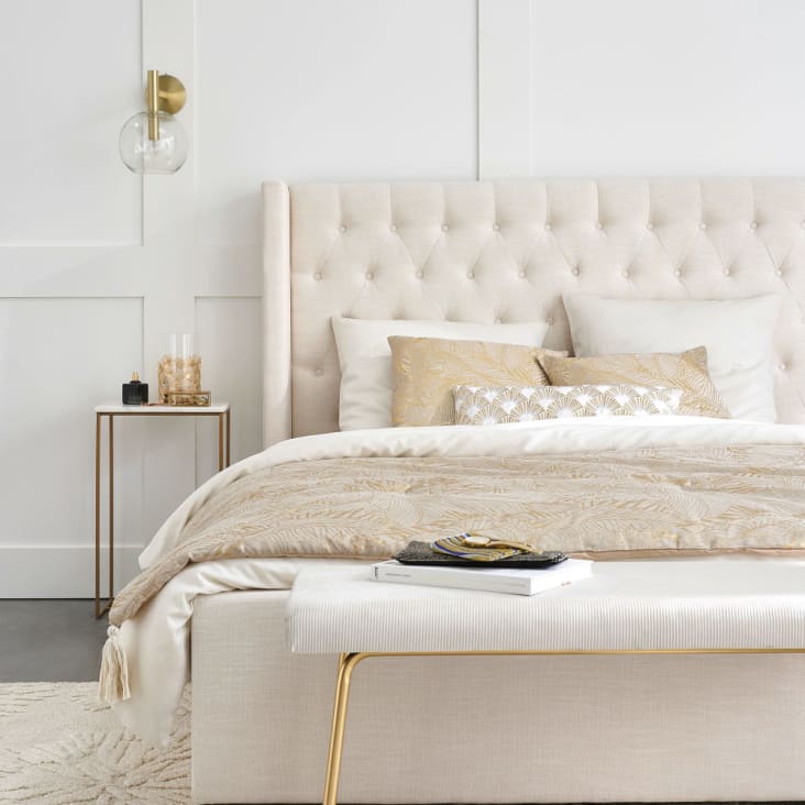 Bout de canapé en marbre blanc et métal doré-VENICE ambiance-7