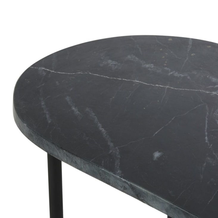 Bout de canapé en marbre et métal noirs-HALIS cropped-3