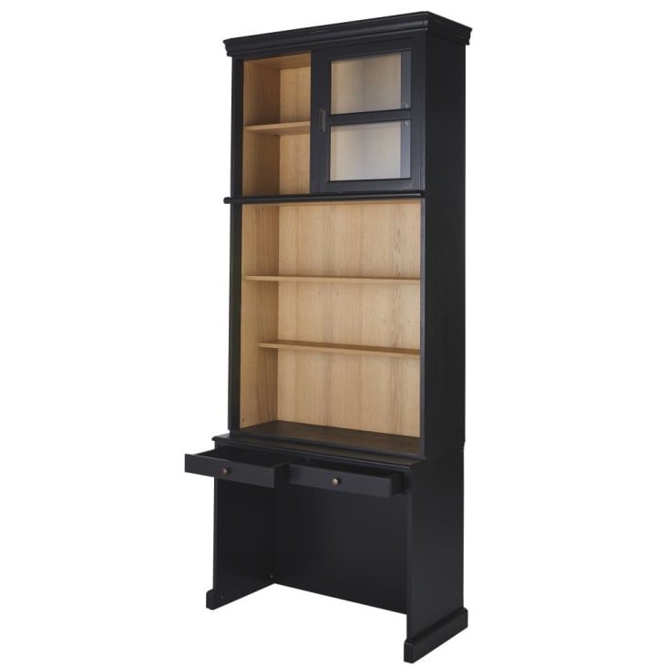 Bücherregal mit 2 Türen und Schreibtisch, schwarz Versailles | Maisons du  Monde