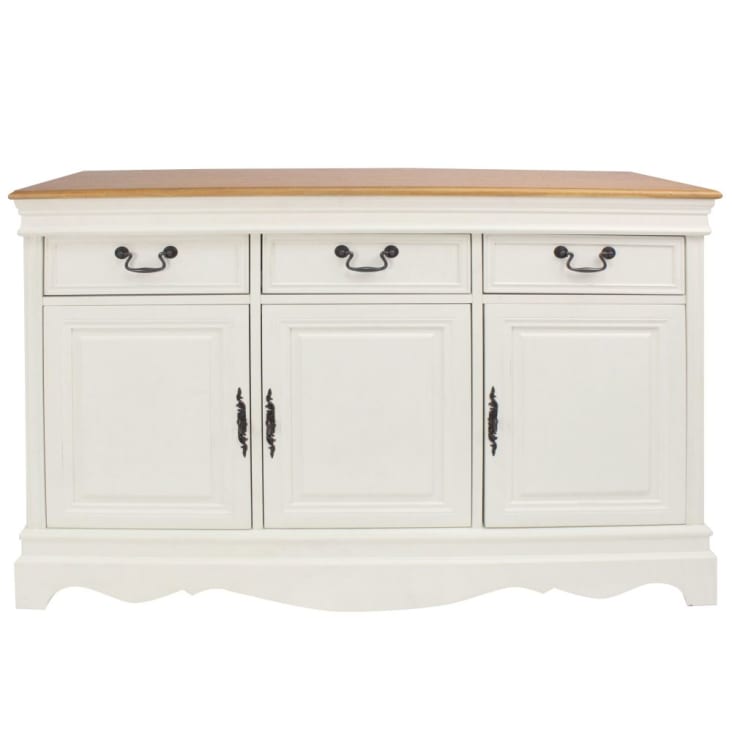 MELILLA - Banc en bois d'eucalyptus et coton blanc
