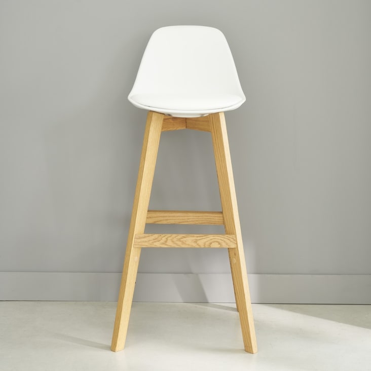 Cadeira alta escandinava de madeira de carvalho branca H81-Ice ambiance-8
