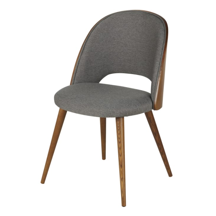 Cadeira cinzenta com pés em carvalho-Sysley