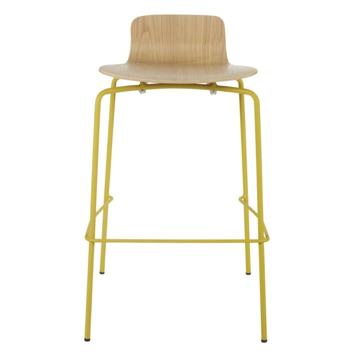 Cadeira de bar profissional amarela e imitação freixo-Quimby Business cropped-2