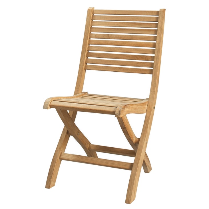 Cadeira dobrável de jardim de madeira de teca maciça-Oleron