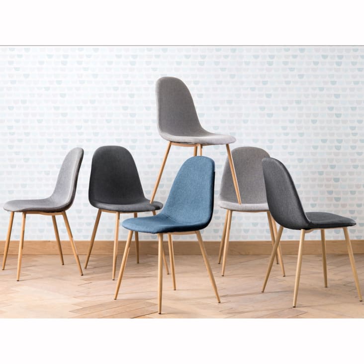 Cadeira escandinava cinzenta e metal imitação de carvalho-Clyde ambiance-10