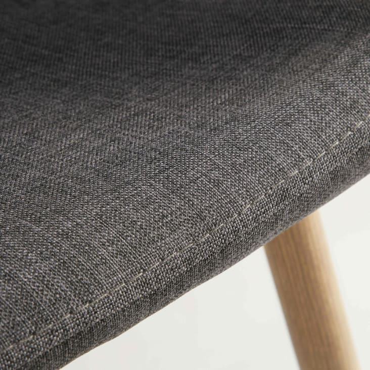 Cadeira escandinava cinzento-antracite e metal imitação de carvalho-Clyde detail-3