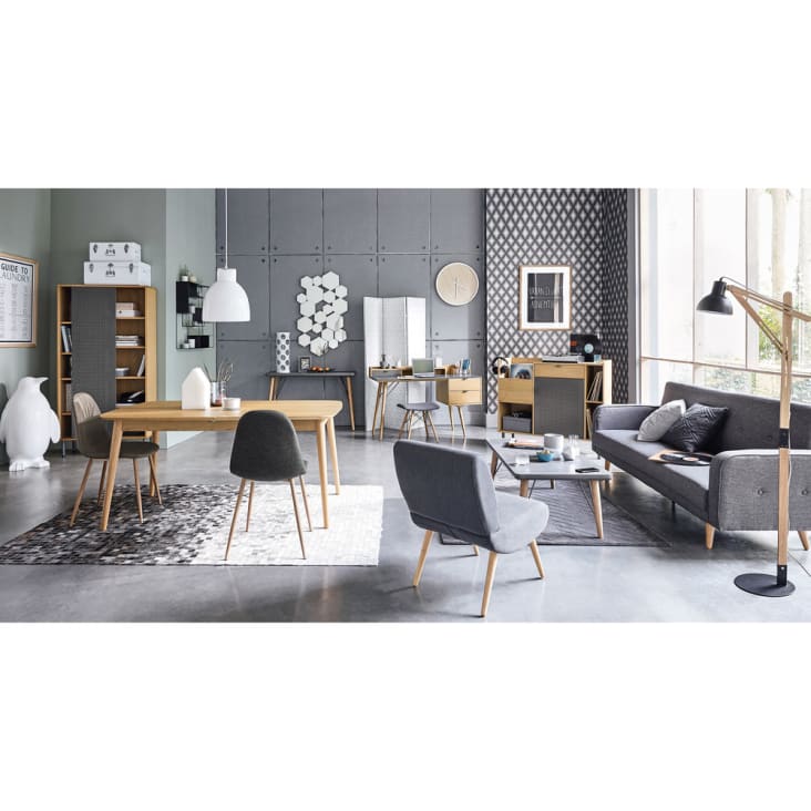 Cadeira escandinava cinzento-antracite e metal imitação de carvalho-Clyde ambiance-5