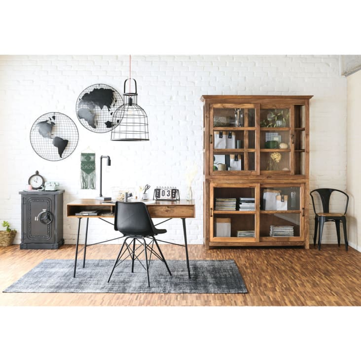 Cadeira industrial de couro e metal preto-Austerlitz ambiance-15