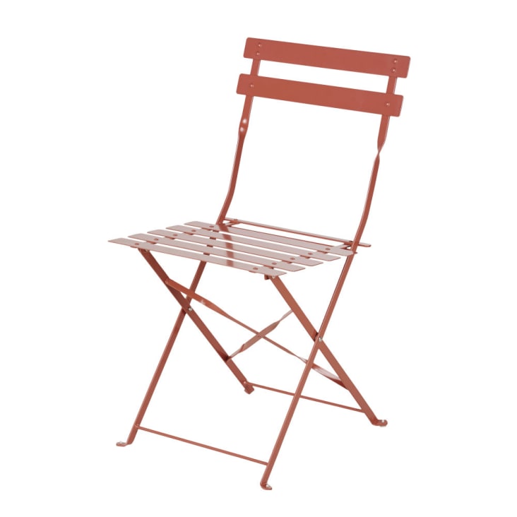 Cadeiras de jardim dobráveis em aço terracota (x2)-Guinguette cropped-3