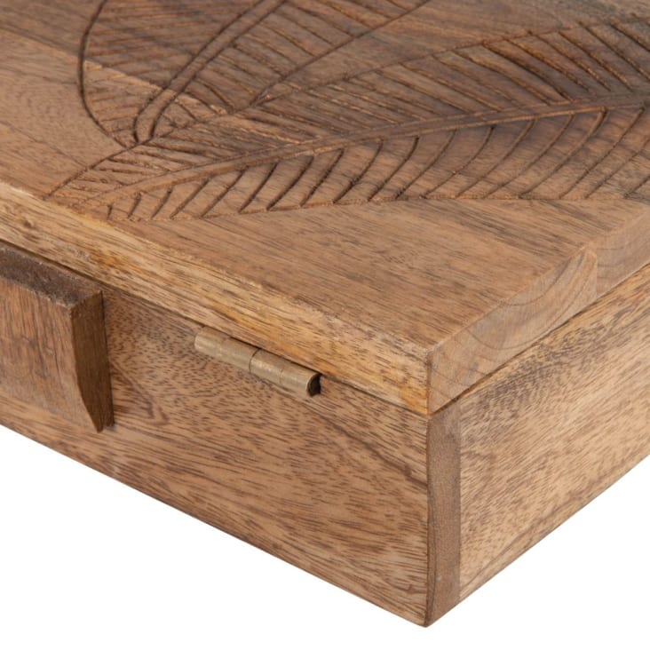 Gran caja de pan de madera, panera marrón y negra, almacenamiento