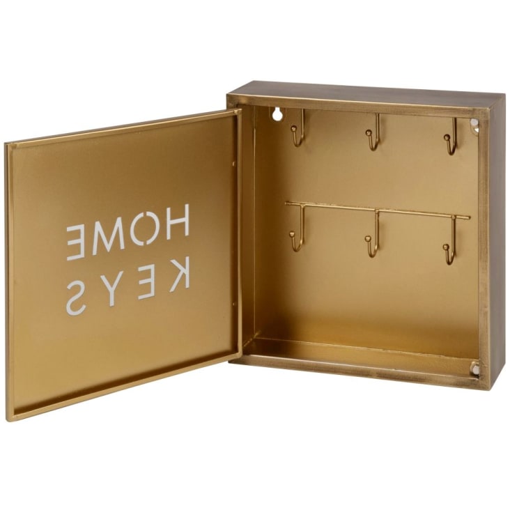 Caja de llaves de pared para personalizar 25 x 20 cm + cordel dorado &  blanco 15 m
