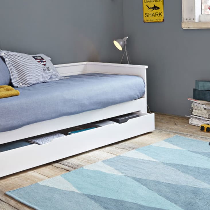 Cajón de almacenaje para cama extensible 90 x 190 en blanco-Happy Camper ambiance-4