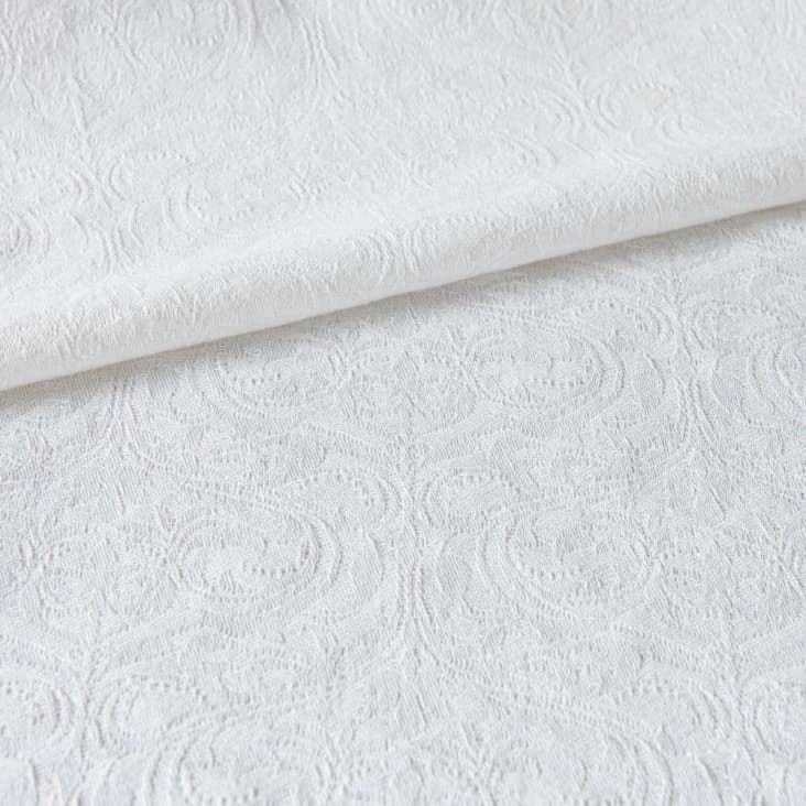Camino de mesa de tejido jacquard de algodón color crudo 48x150 cm-MELINE cropped-2