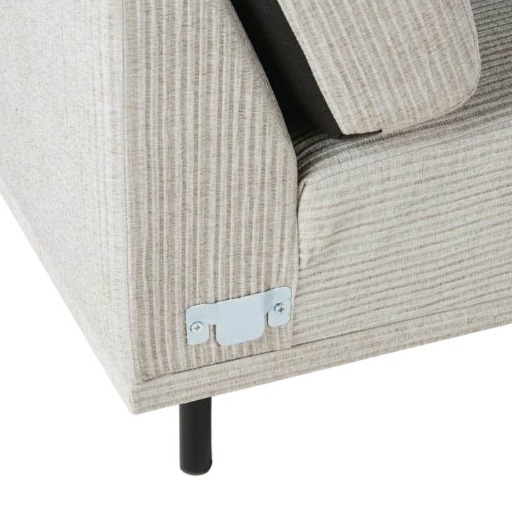 Canapé D'angle Gauche Maisons Du Monde – Suédine Noire 3/4 Places – Occasion