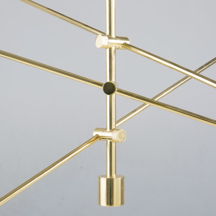 Candeeiro de teto com 3 braços orientáveis de metal dourado-Tesse cropped-4