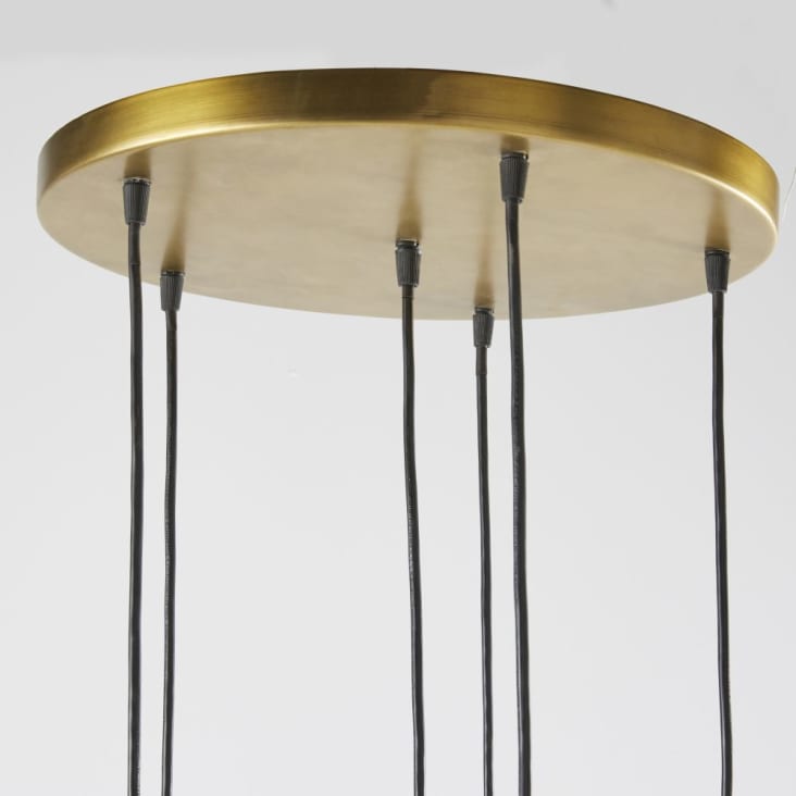 Candeeiro de teto com 6 globos de vidro de metal dourado-OWEN cropped-2