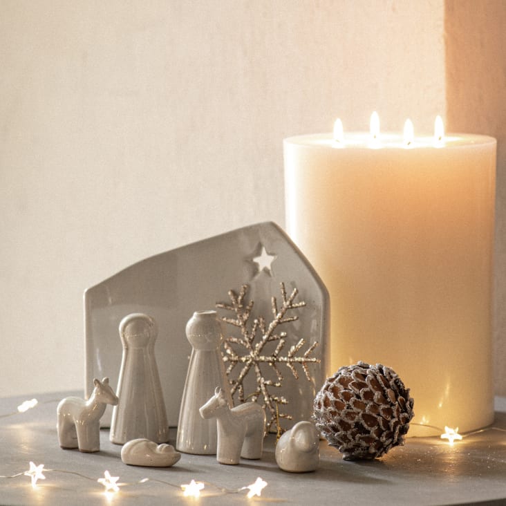 Candela Cilindrica Rustica Spaas 70/190 Mm - Paraffina Qualità, Tempo Di Combustione 95 Ore, Colore Zenzero - Foto 2