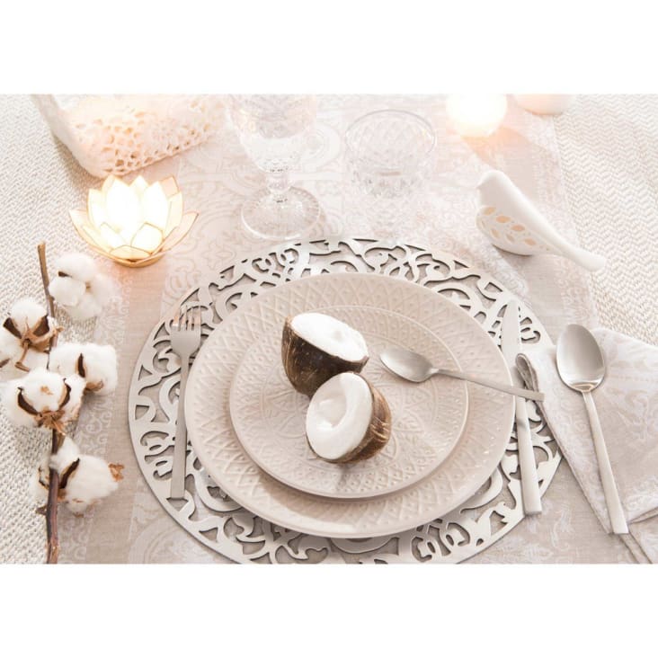 Candeliere madreperlato bianco in metallo LOTUS-Lotus ambiance-14