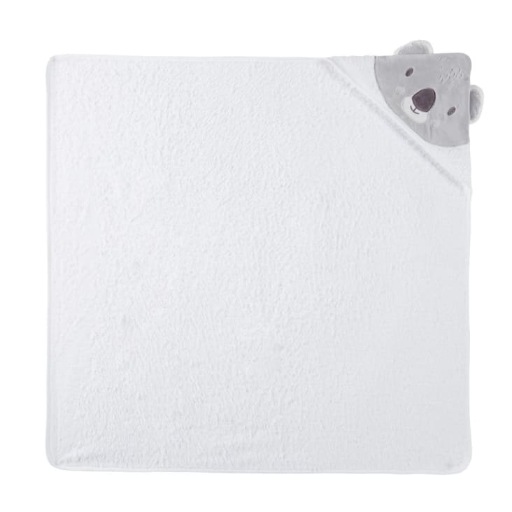Capa de baño para bebé de algodón blanco y gris-KOALA cropped-4