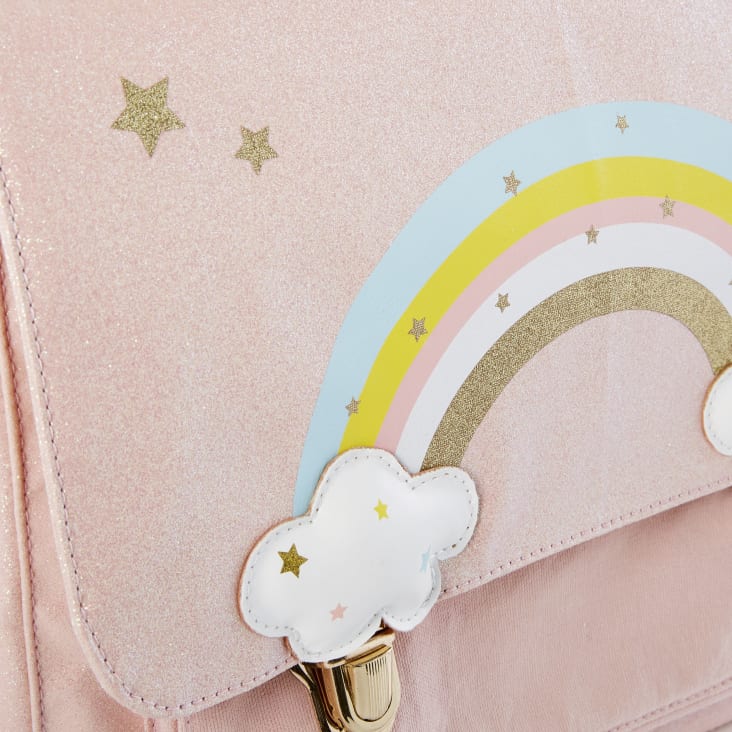 Cartable rose et dore imprime arc en ciel Mermaid Maisons du Monde