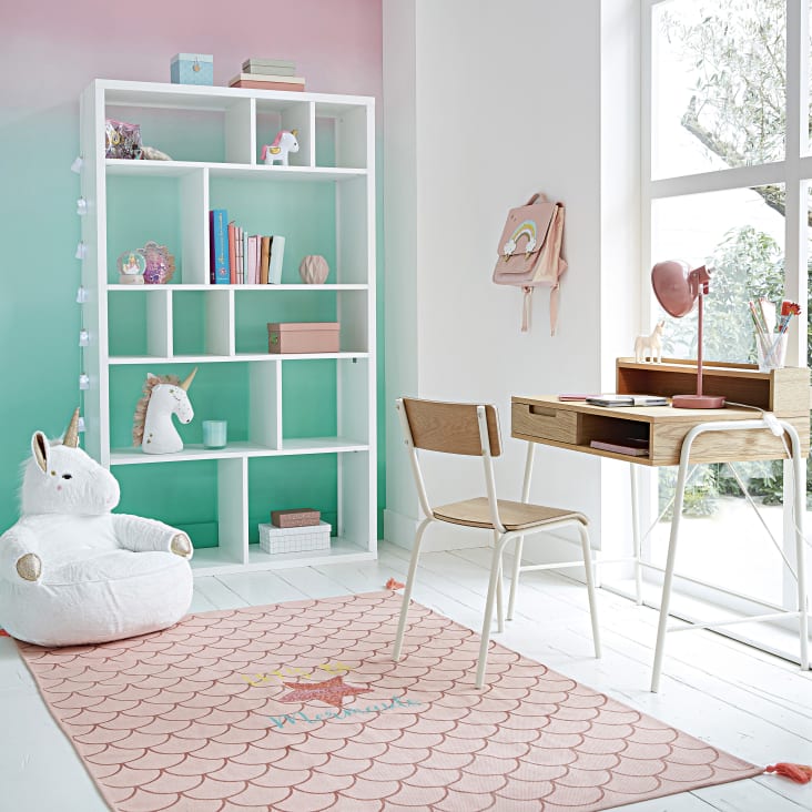 Cartable rose et dore imprime arc en ciel Mermaid Maisons du Monde