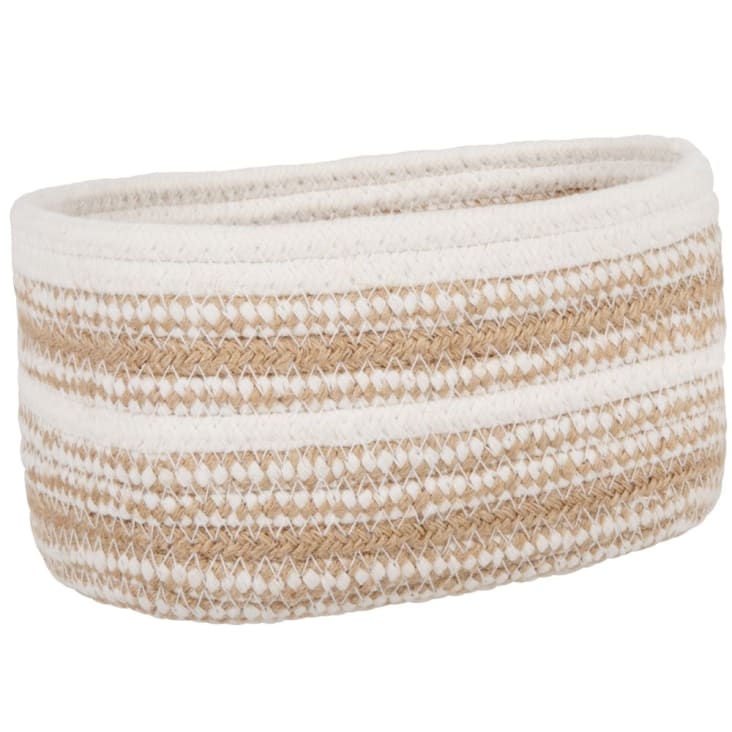 Cestino Da Picnic Wilesta In Rattan - Marrone/Bianco, Con Inserti In Cotone, Diametro 31 Cm - Foto 8