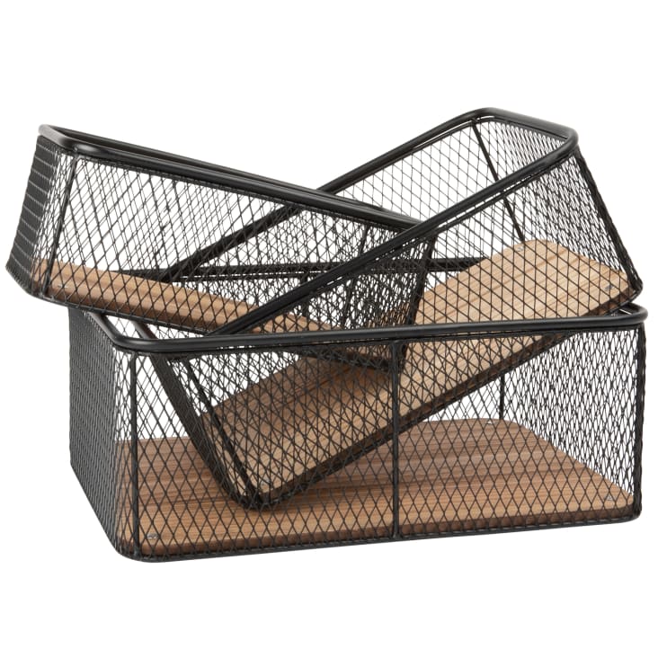 Cestino in metallo traforato nero (x3) | Maisons du Monde