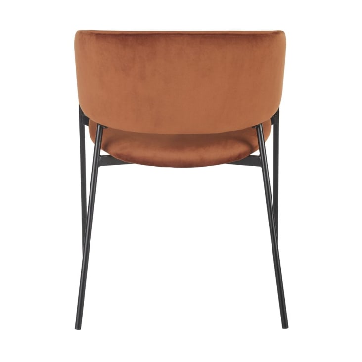 Chaise avec accoudoirs en velours orange écureuil-Hug cropped-3