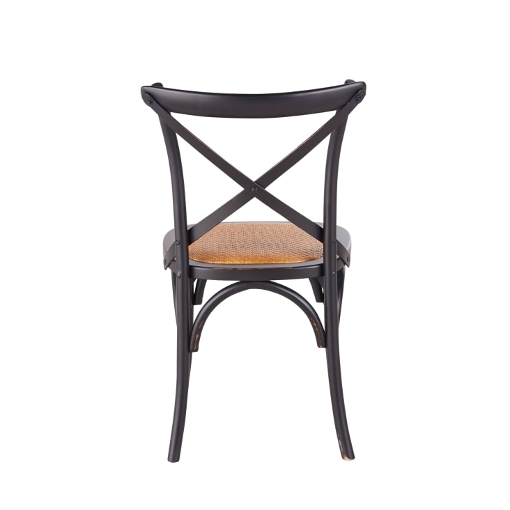 Chaise bistrot en rotin et bouleau noir effet vieilli-Tradition cropped-3
