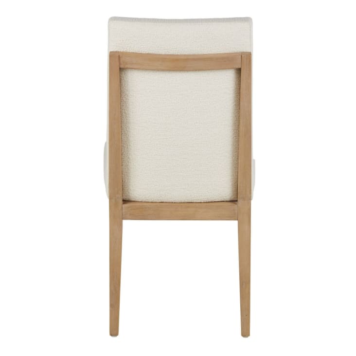 Chaise blanc ivoire et pieds en bois d'hévéa Throne