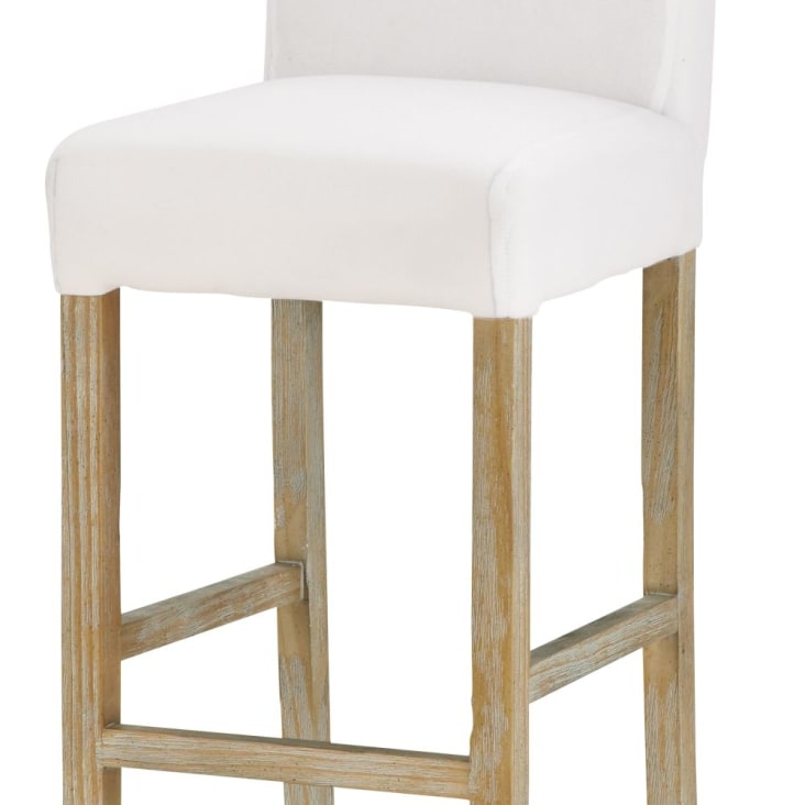 Chaise de bar à housser pieds en pin blanchi H77-Margaux cropped-5