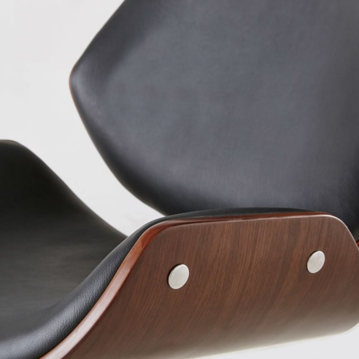 Chaise de bureau réglable à roulettes imitation cuir-Kent cropped-4