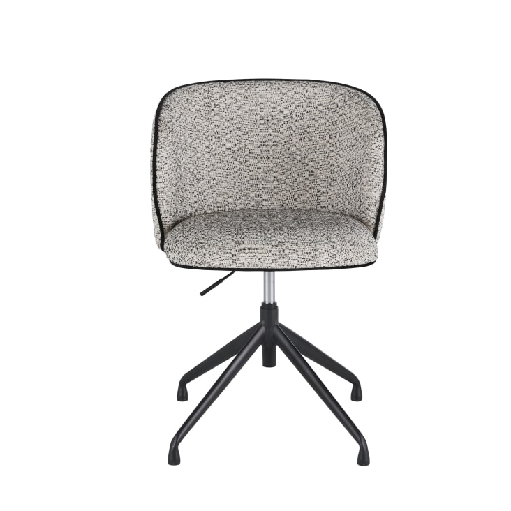 Chaise de bureau réglable et pivotante gris chiné et métal noir-Kate cropped-2
