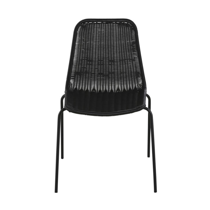 Chaise de jardin en résine et métal noirs-Boavista cropped-2
