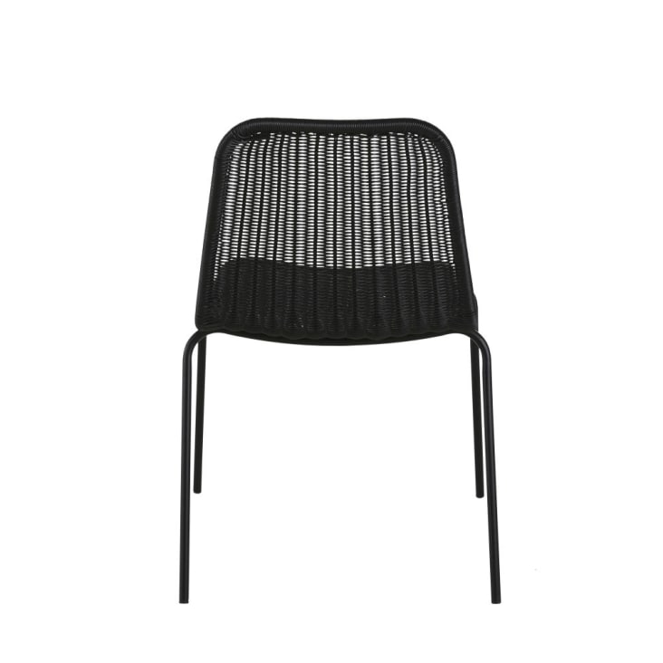 Chaise de jardin en résine et métal noirs-Boavista cropped-3