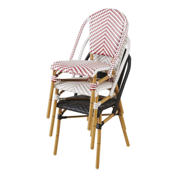 Chaise de jardin professionnelle en résine tressée blanche/beige H88-Kafe Business cropped-5