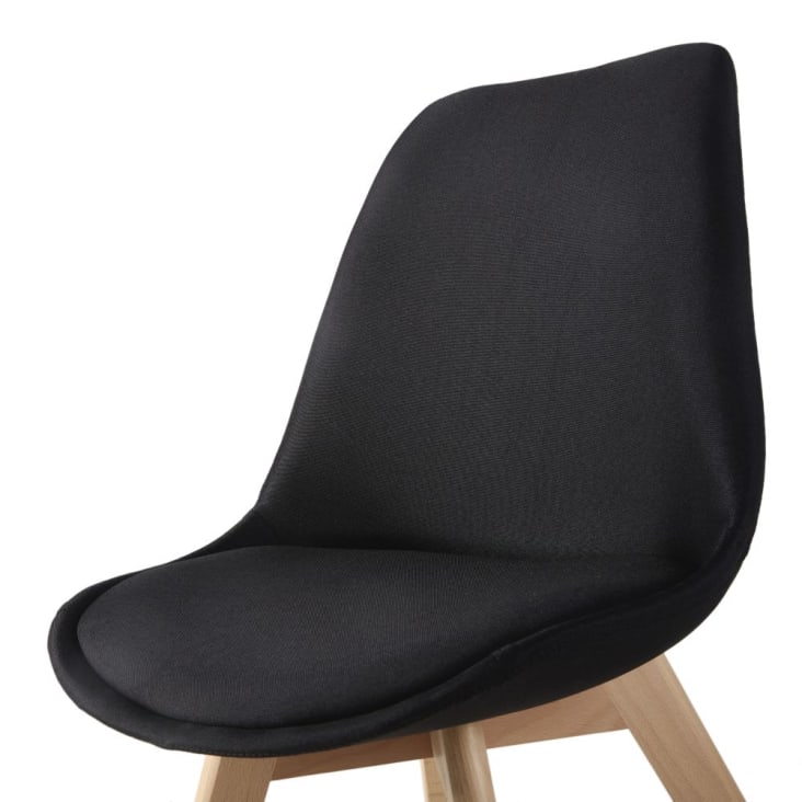 Chaise en tissu noir intense et hêtre-Ice cropped-4