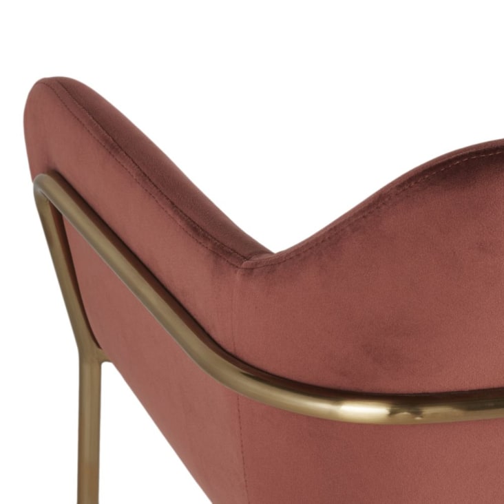 Chaise en velours terracotta et métal doré, OEKO-TEX®-Neus cropped-4