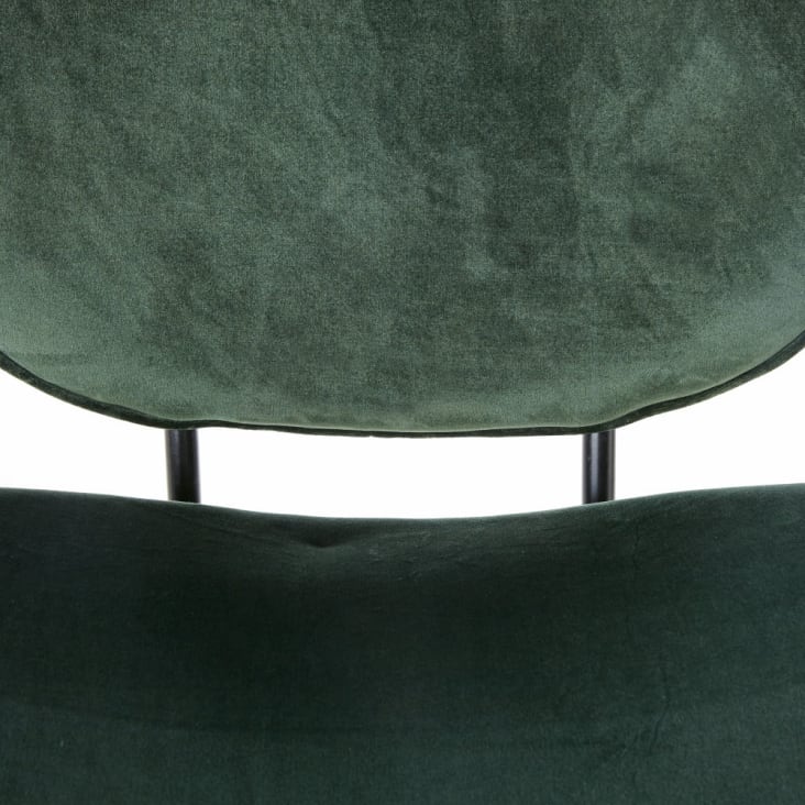 Chaise en velours vert et métal noir-Luna cropped-4