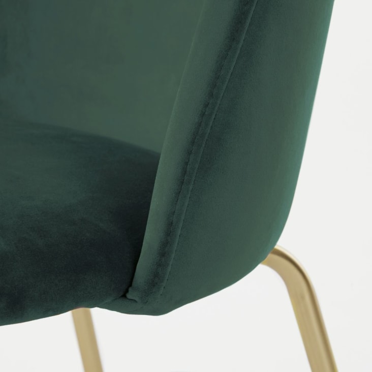 Chaise en velours vert forêt-Ginette cropped-4