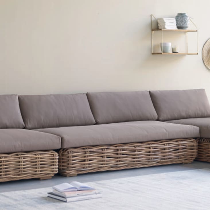 Chaise longue in rattan-St Tropez ambiance-3