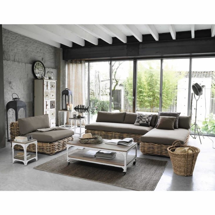 Chaise longue in rattan-St Tropez ambiance-9