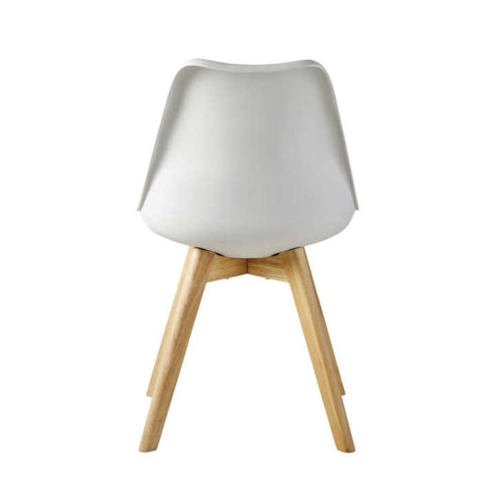 Chaise style scandinave en polypropylène blanc éclatant et bois d