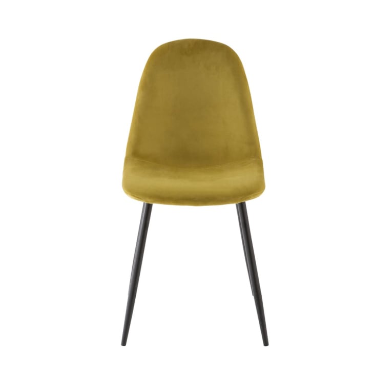 Chaise style scandinave en velours jaune-Clyde cropped-2