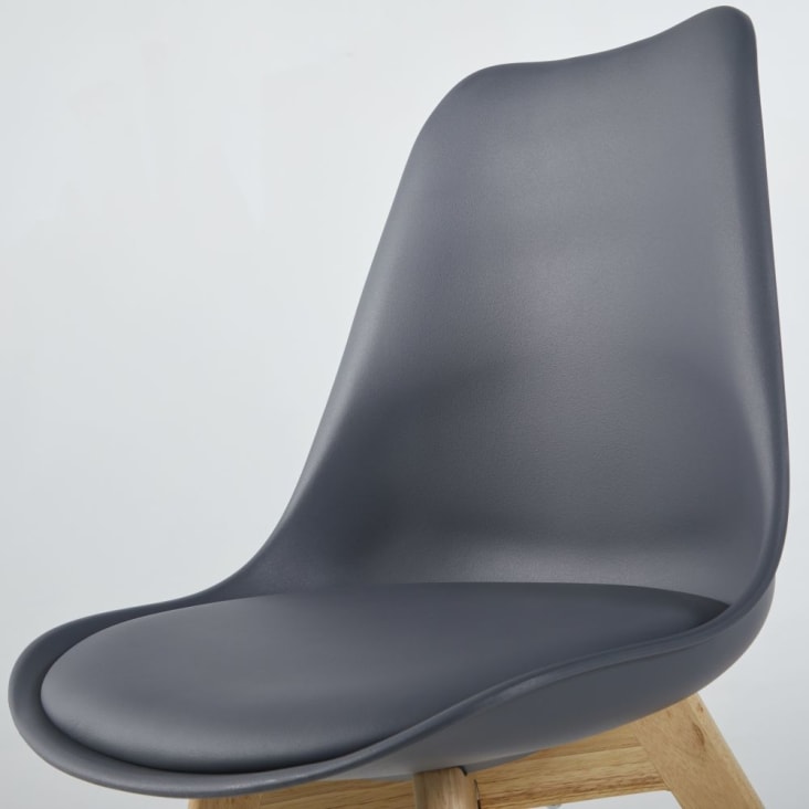 Chaise style scandinave gris moyen et hévéa-Ice cropped-4