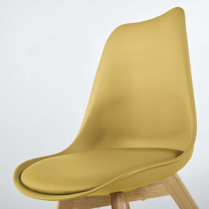 Chaise style scandinave jaune ocre et hévéa-Ice cropped-4