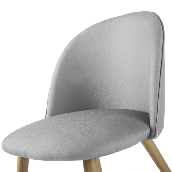 Chaise vintage gris acier et métal imitation chêne-Mauricette cropped-4