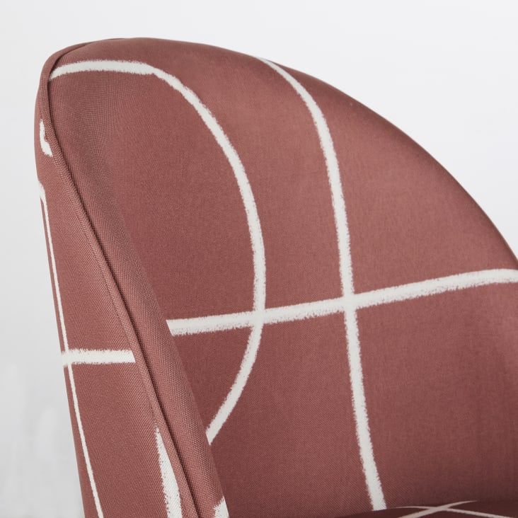 Chaise vintage marron et motifs géométriques beiges-Mauricette cropped-3